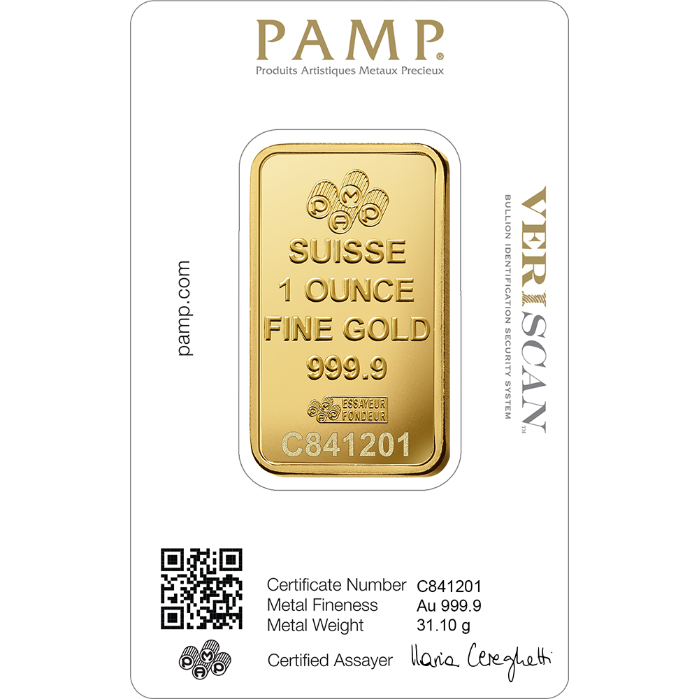 1 oz Gold Minted Bar – PAMP Suisse (Lady Fortuna)