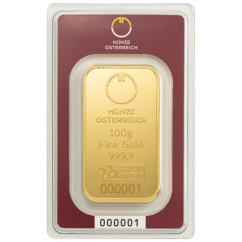 100 g Investment Gold Bar – Münze Österreich