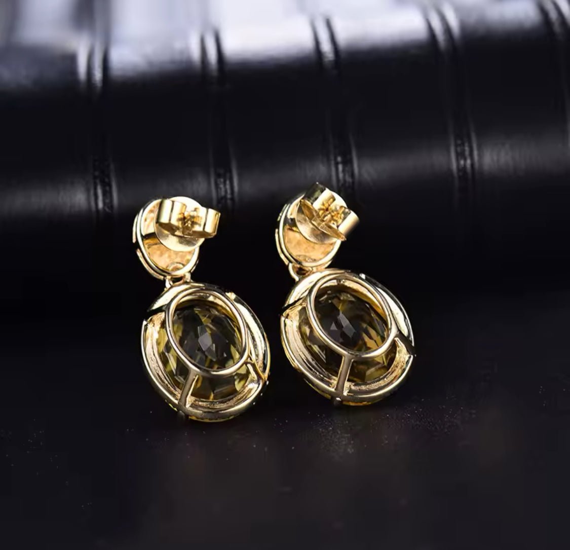 14Kt Gold Diamond 8.99 ct Citrine Earrings