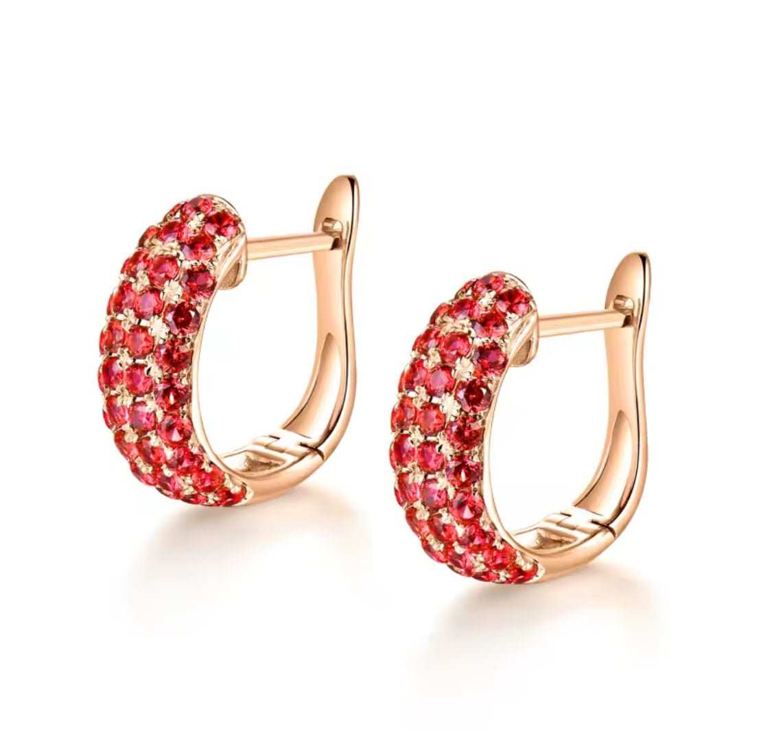 14kt Rose Gold 2.20 ct Ruby Earrings