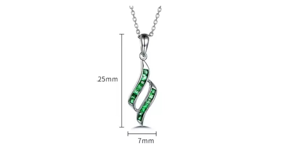 14Kt White Gold 0.40 ct Emerald Pendant