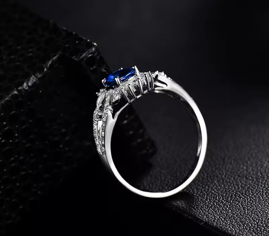 14Kt White Gold 1.01 ct Tanzanite Ring with Diamonds