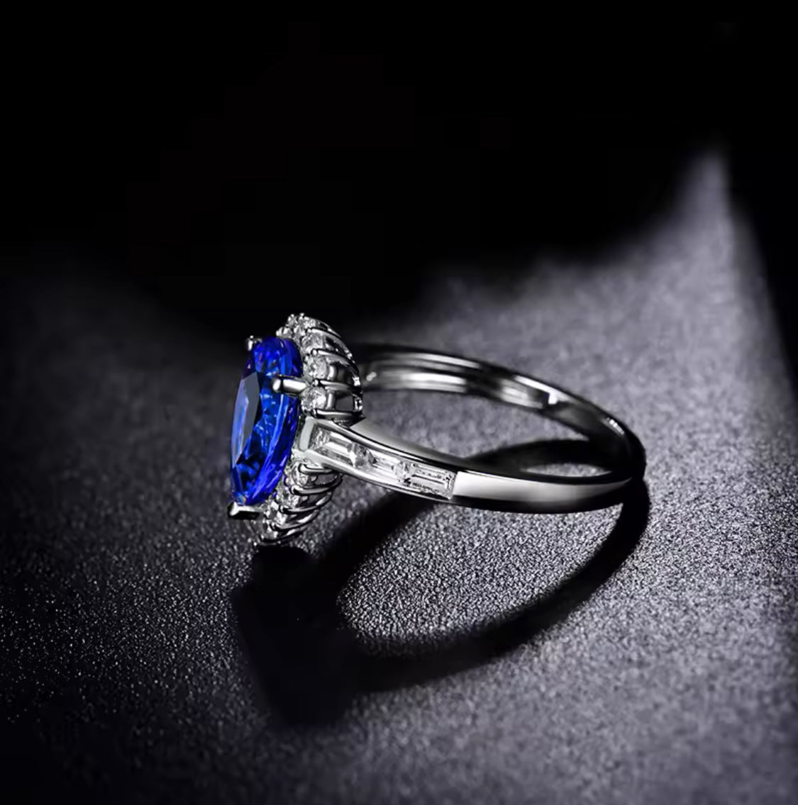 14Kt White Gold 1.99 ct Tanzanite Ring with Diamonds