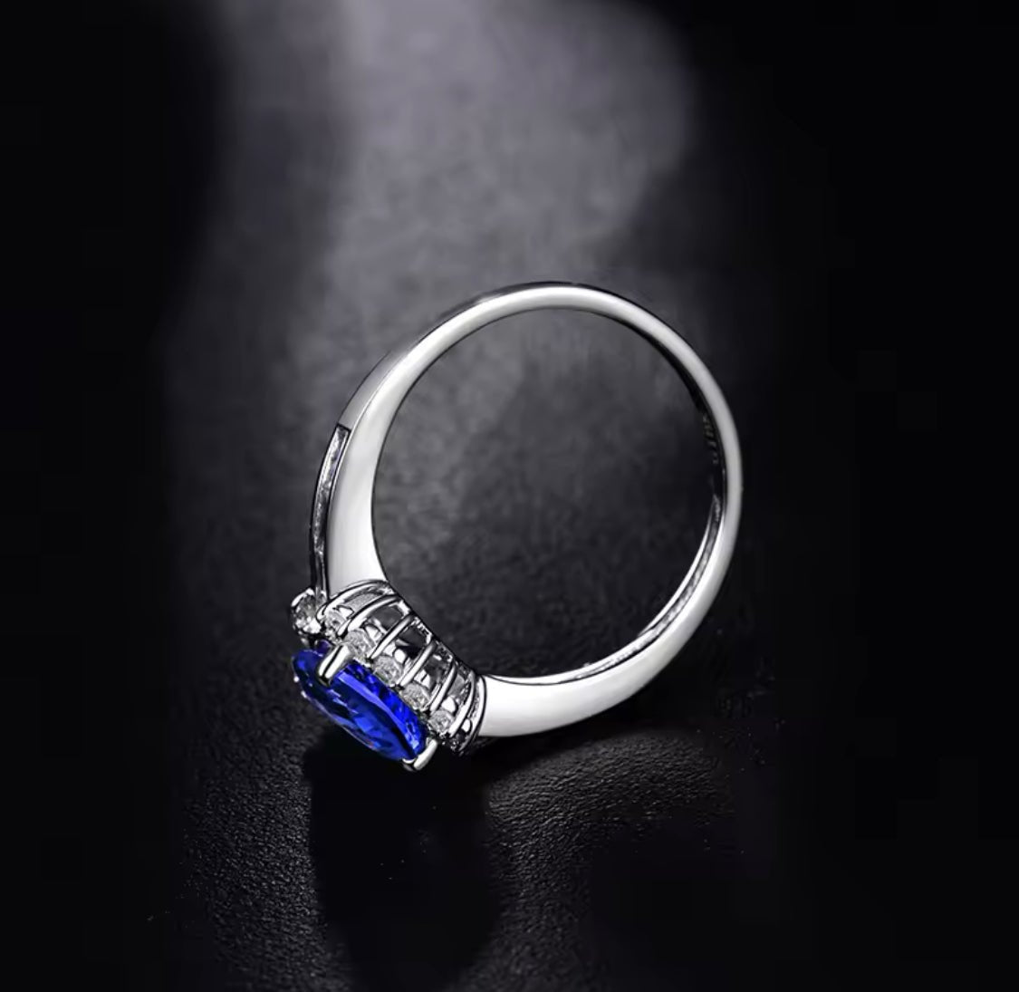 14Kt White Gold 1.99 ct Tanzanite Ring with Diamonds