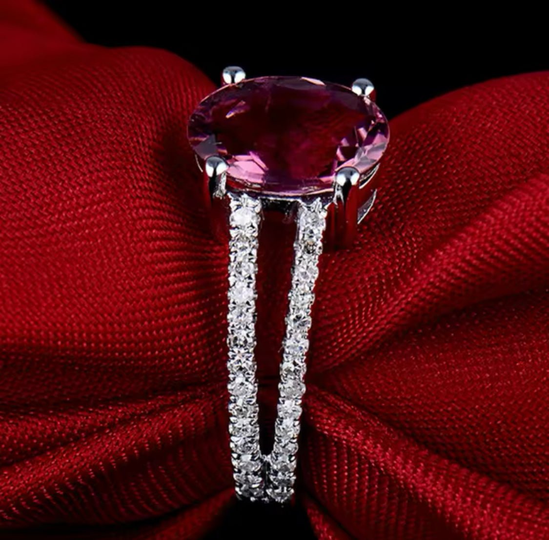 14kt White Gold Diamond 2.02 ct Tourmaline Ring