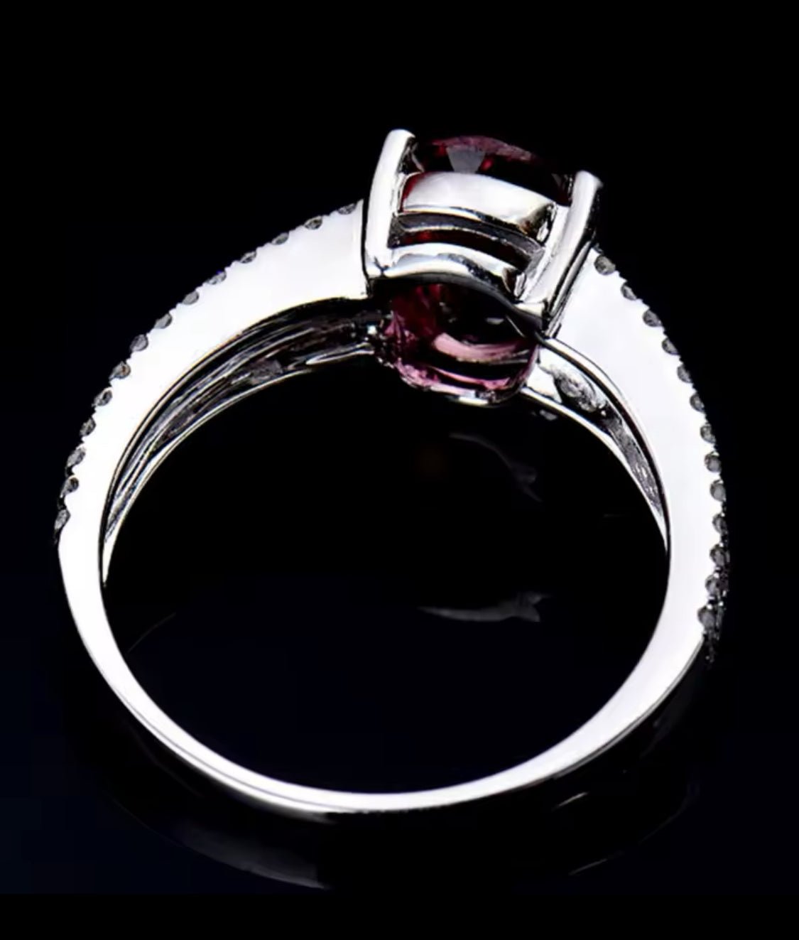 14kt White Gold Diamond 2.02 ct Tourmaline Ring