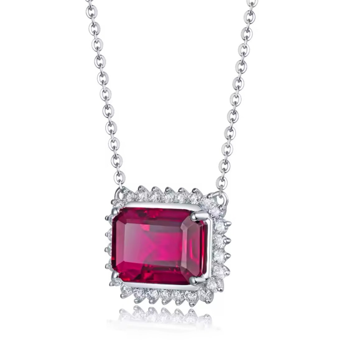 14Kt White Gold Natural Diamond 3.50 ct Tourmaline Pendant with Chain