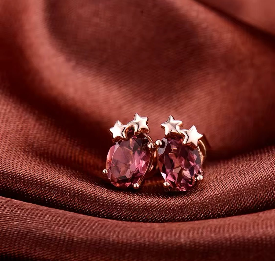 18kt Rose Gold 1.45 ct Tourmaline Earrings