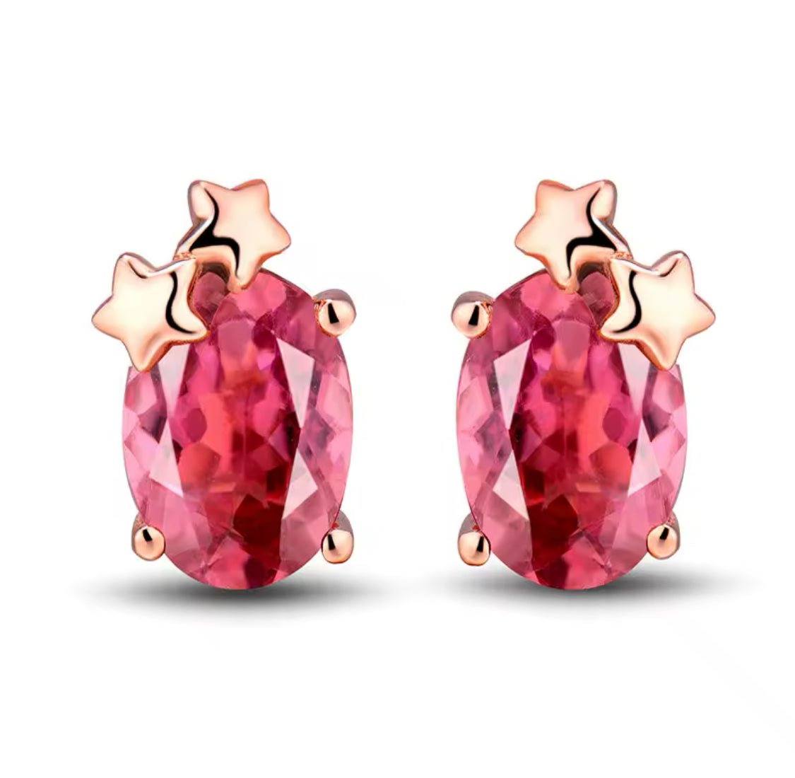 18kt Rose Gold 1.45 ct Tourmaline Earrings
