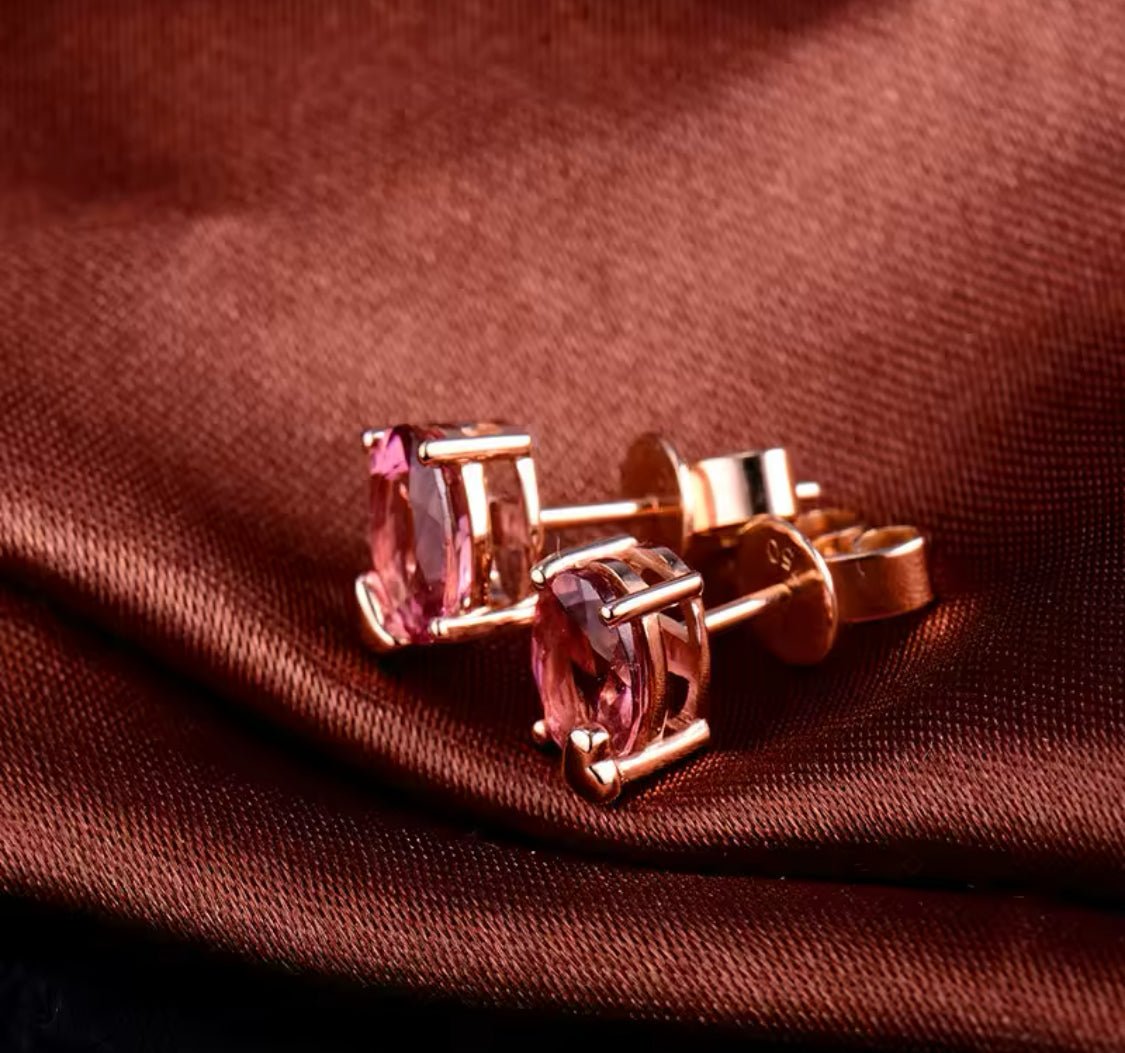 18kt Rose Gold 1.51 ct Tourmaline Earrings