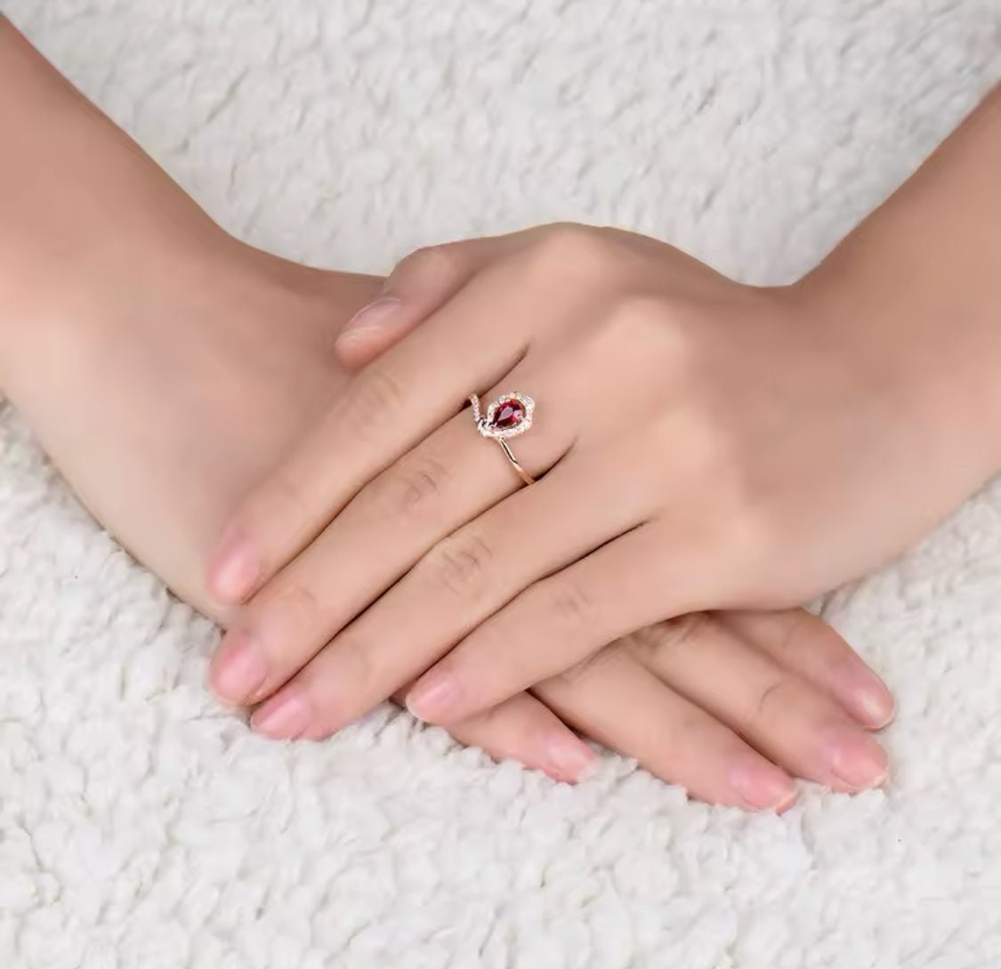 18Kt Rose Gold Diamond & 0.49 ct Ruby Ring