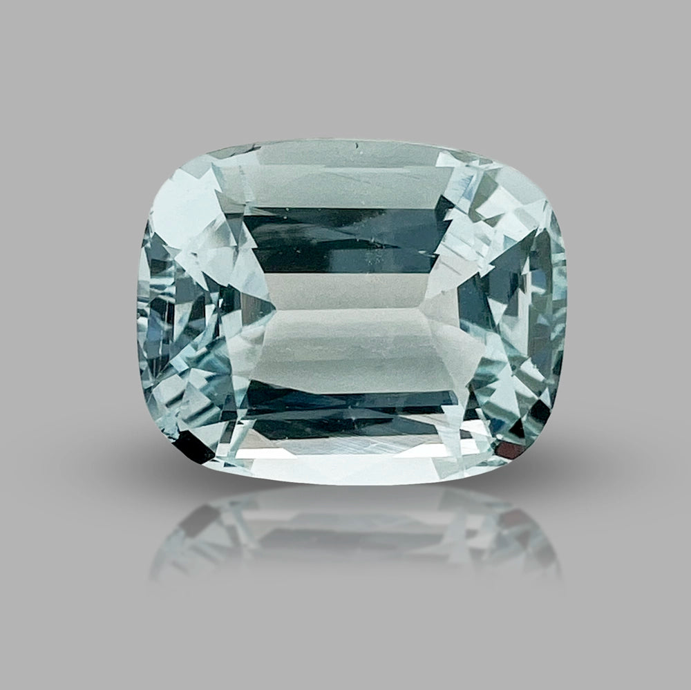 Natural Aquamarine 6.47 ct – Light Greenish Blue, Cushion Cut, Untreated