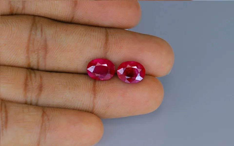 Burma Ruby Matched Pair - 6.63 ct