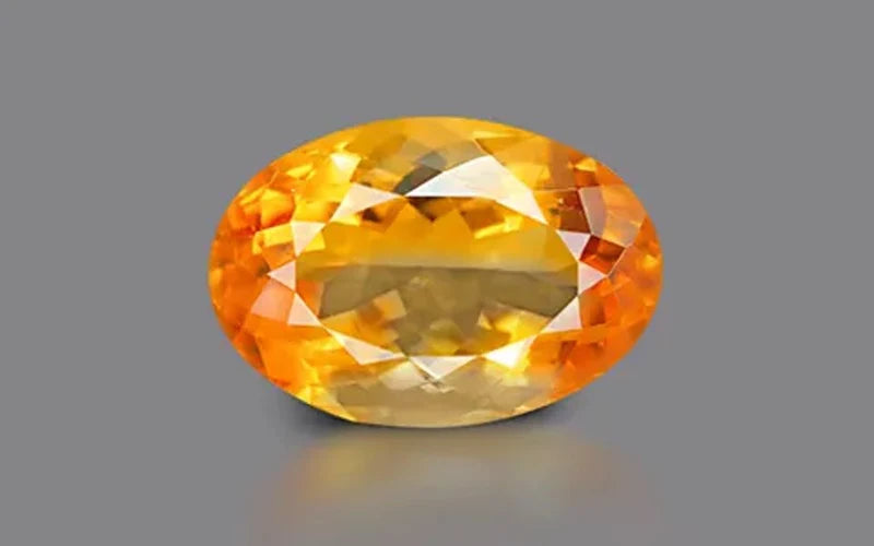 Natural heated citrine, orangy yellow, cushion cut, 11.76 ct, loose gemstone, view 6.