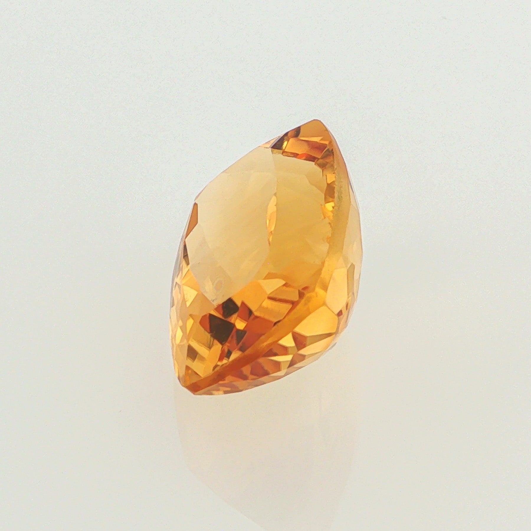 Natural heated citrine, orangy yellow, cushion cut, 12.05 ct, loose gemstone, view 2.