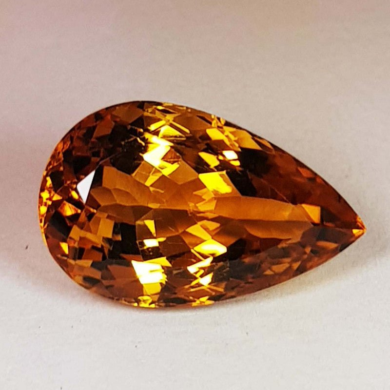 Citrine 12.75 ct – Yellow - Orange, Pear Cut