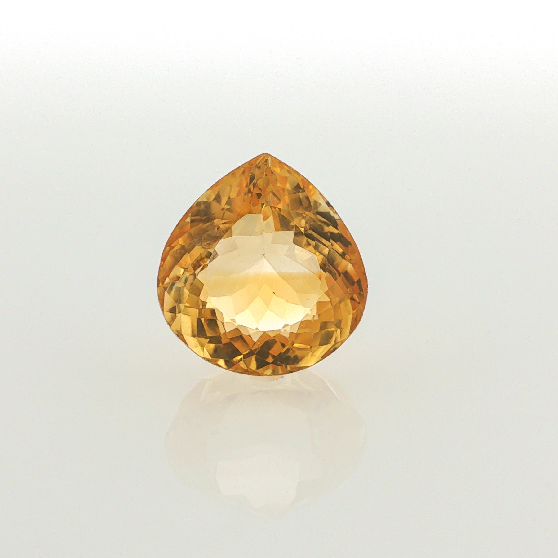 Natural heated citrine, yellow, pear cut, 14.54 ct, loose gemstone.