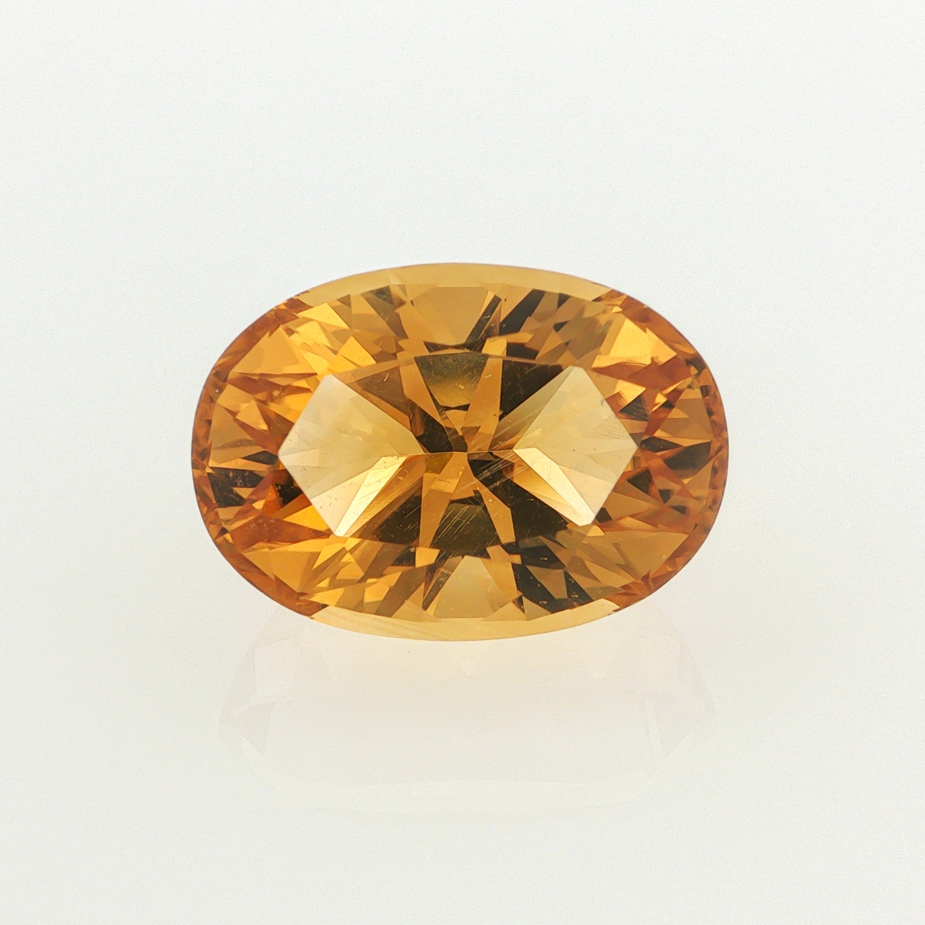 Natural heated citrine, yellow, oval cut, 19.32 ct, loose gemstone.