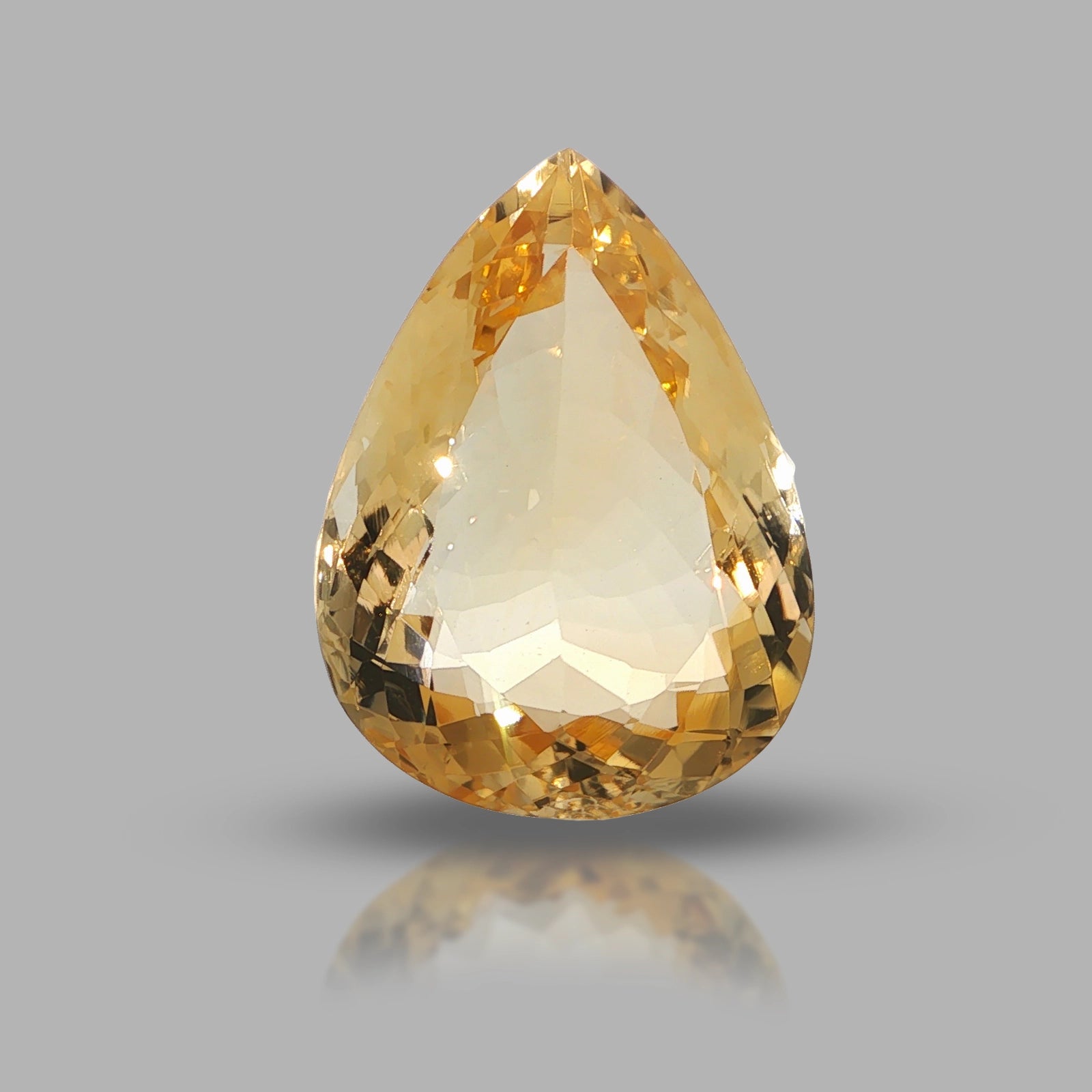 Natural citrine, yellow, pear cut, 29.25 ct, loose gemstone.