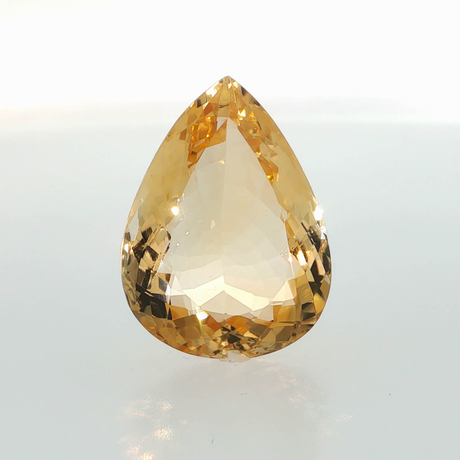 Natural citrine, yellow, pear cut, 29.25 ct, loose gemstone, view 2.