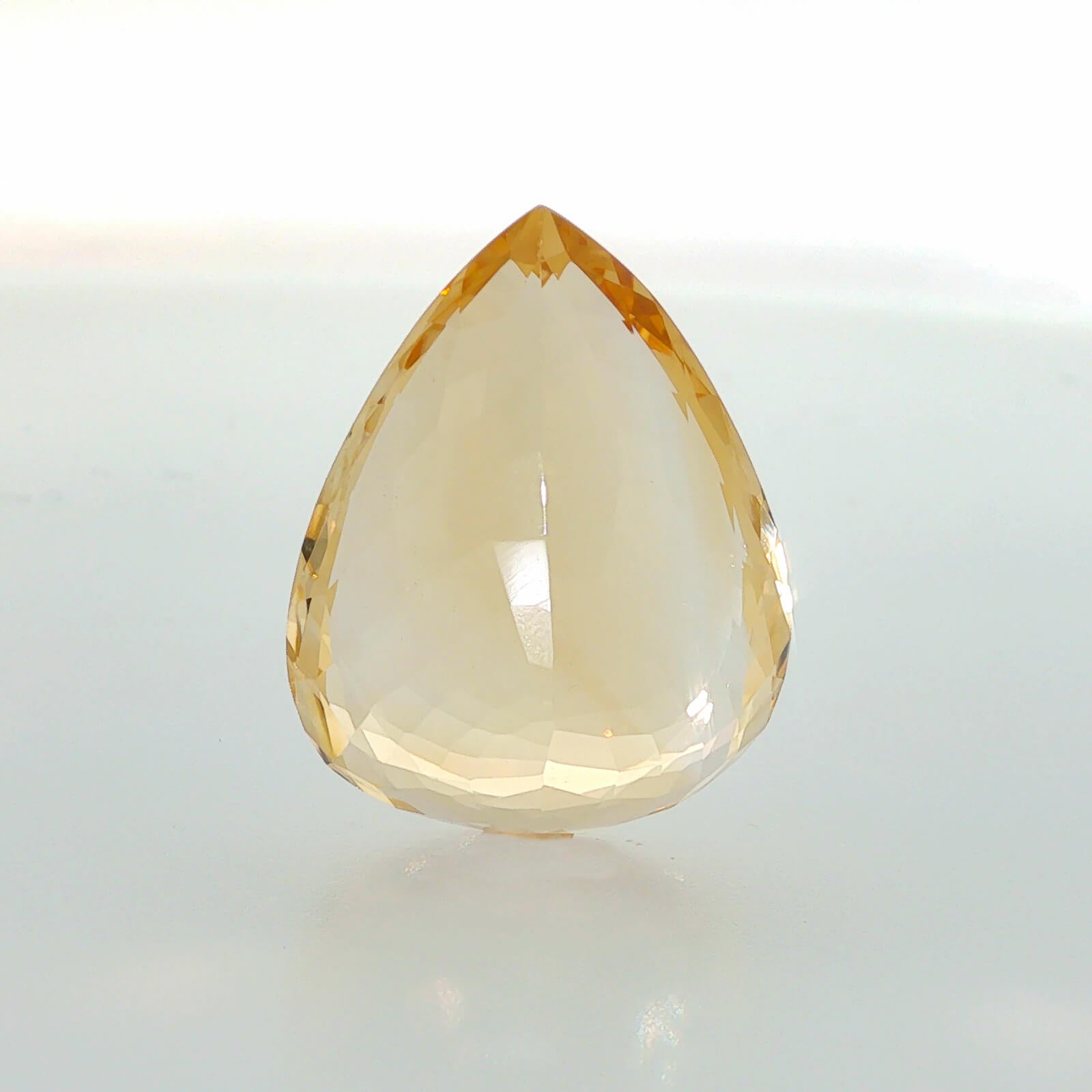 Natural citrine, yellow, pear cut, 29.25 ct, loose gemstone, view 4.