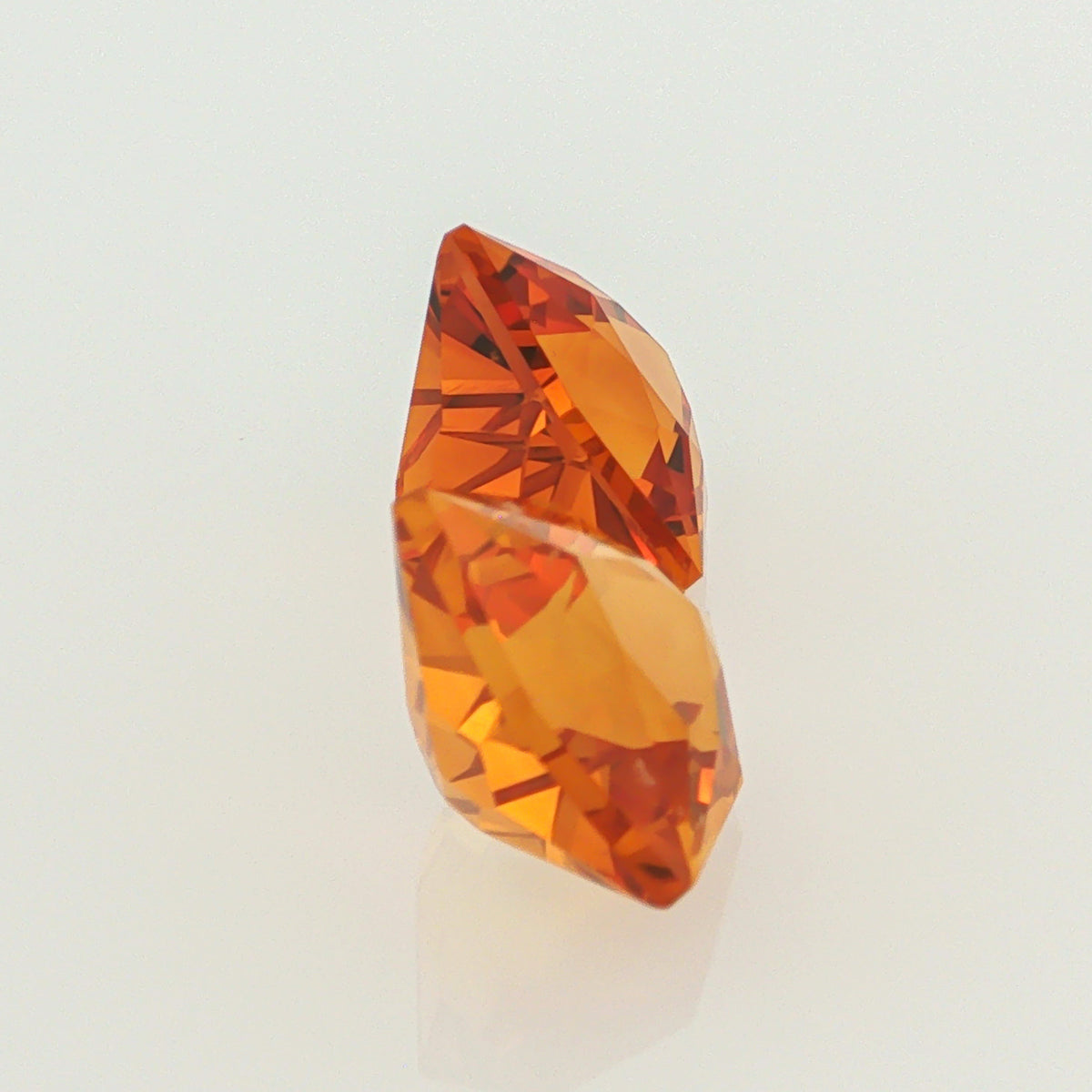Natural heated citrine, vivid orange, trillion cut, 8.38 ct, loose gemstone.