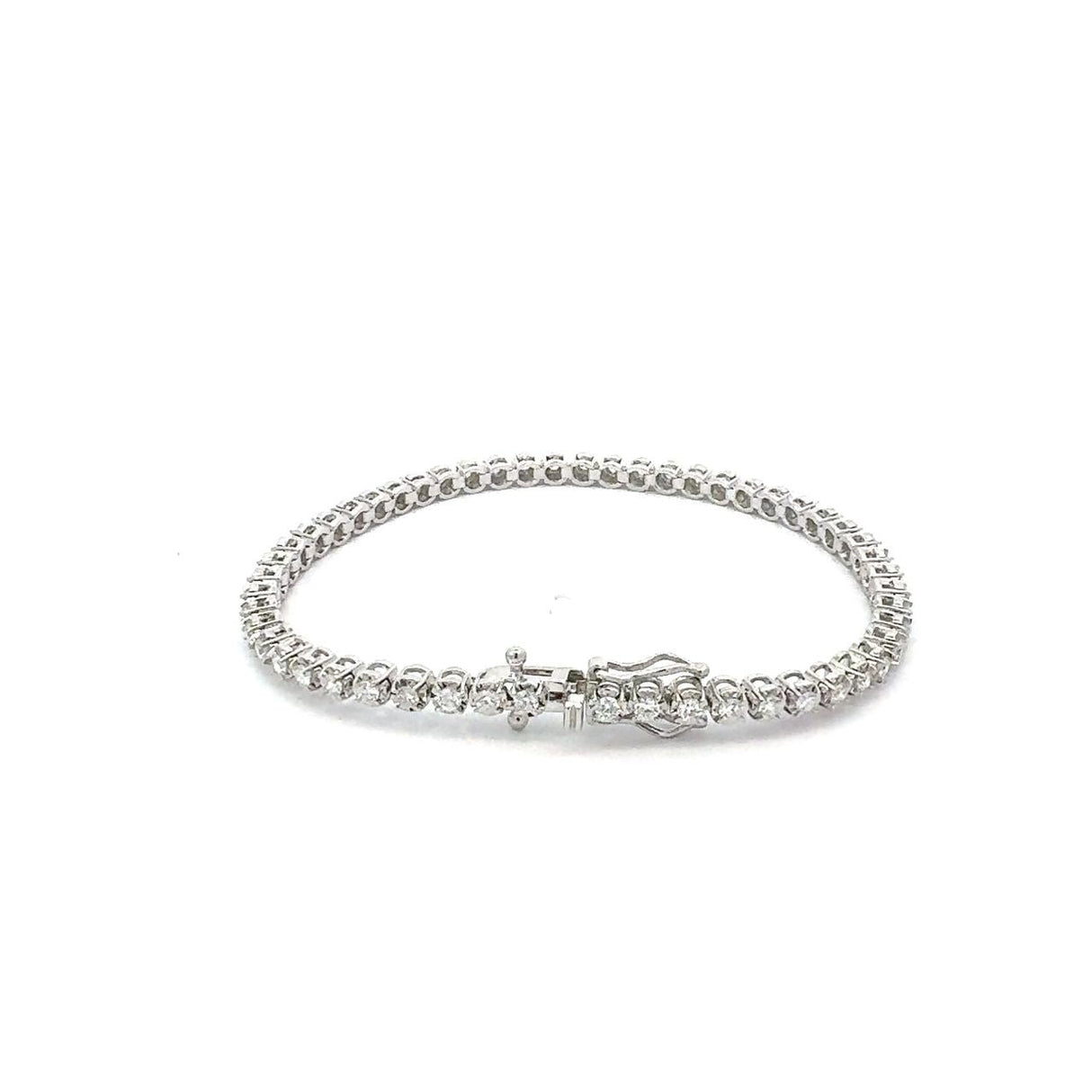 Diamond Illusion Tennis Bracelet 1.45 ct – Round Cut, 18K White Gold