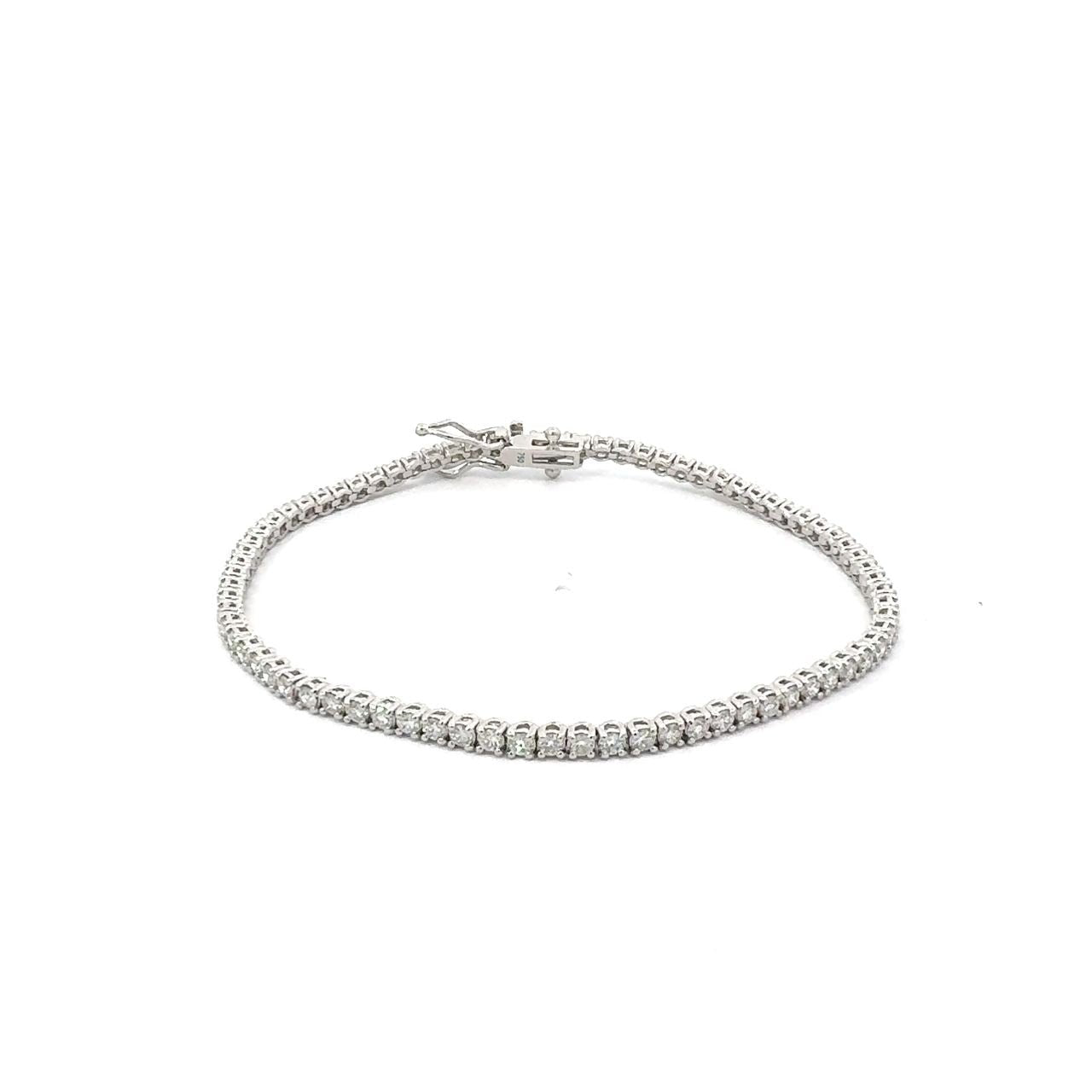 Diamond Tennis Bracelet 2.12 ct – Round Cut, 18K White Gold