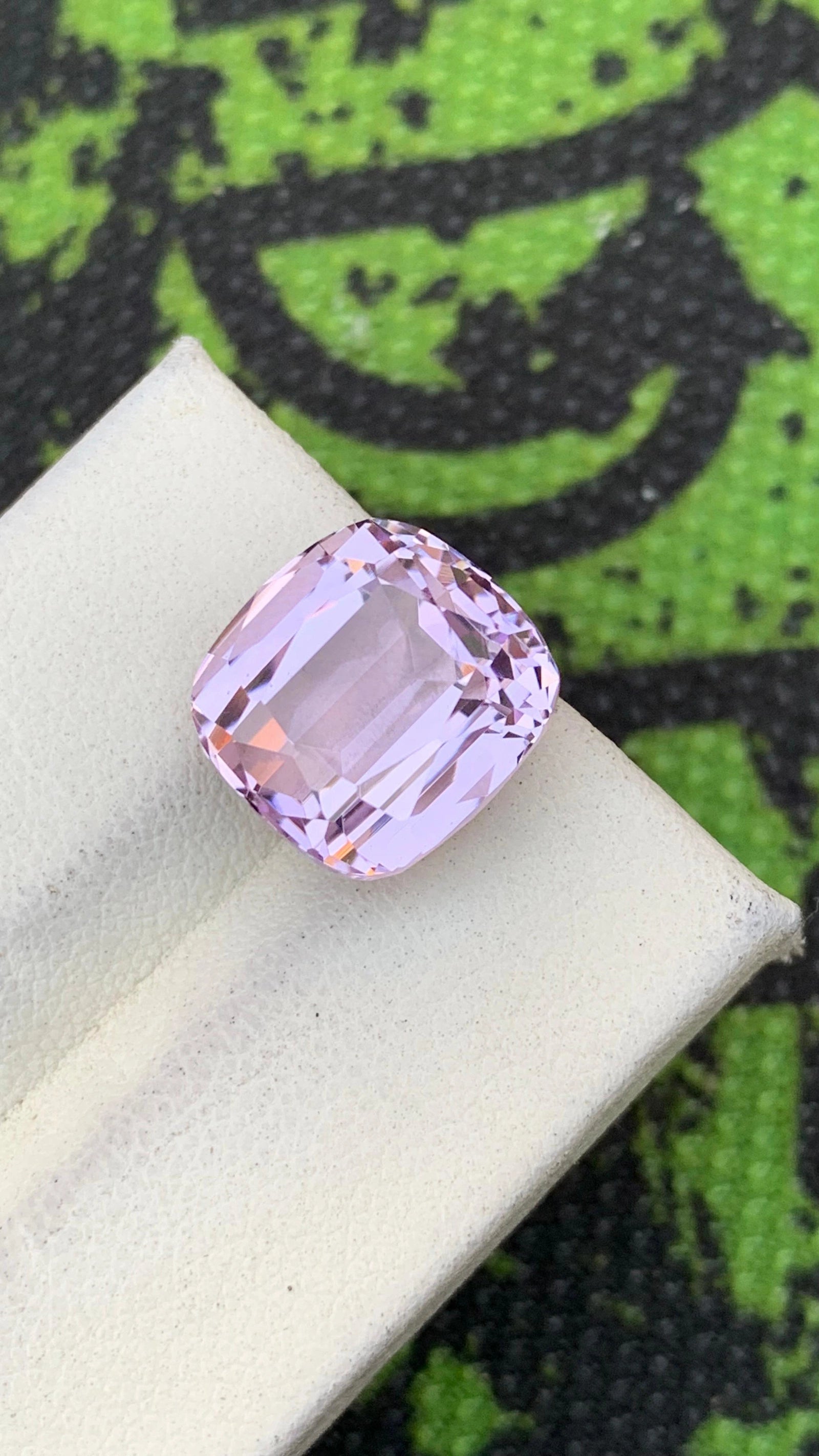 Kunzite 10.70 ct – Light Pink, Cushion Cut, Heated, Afghanistan