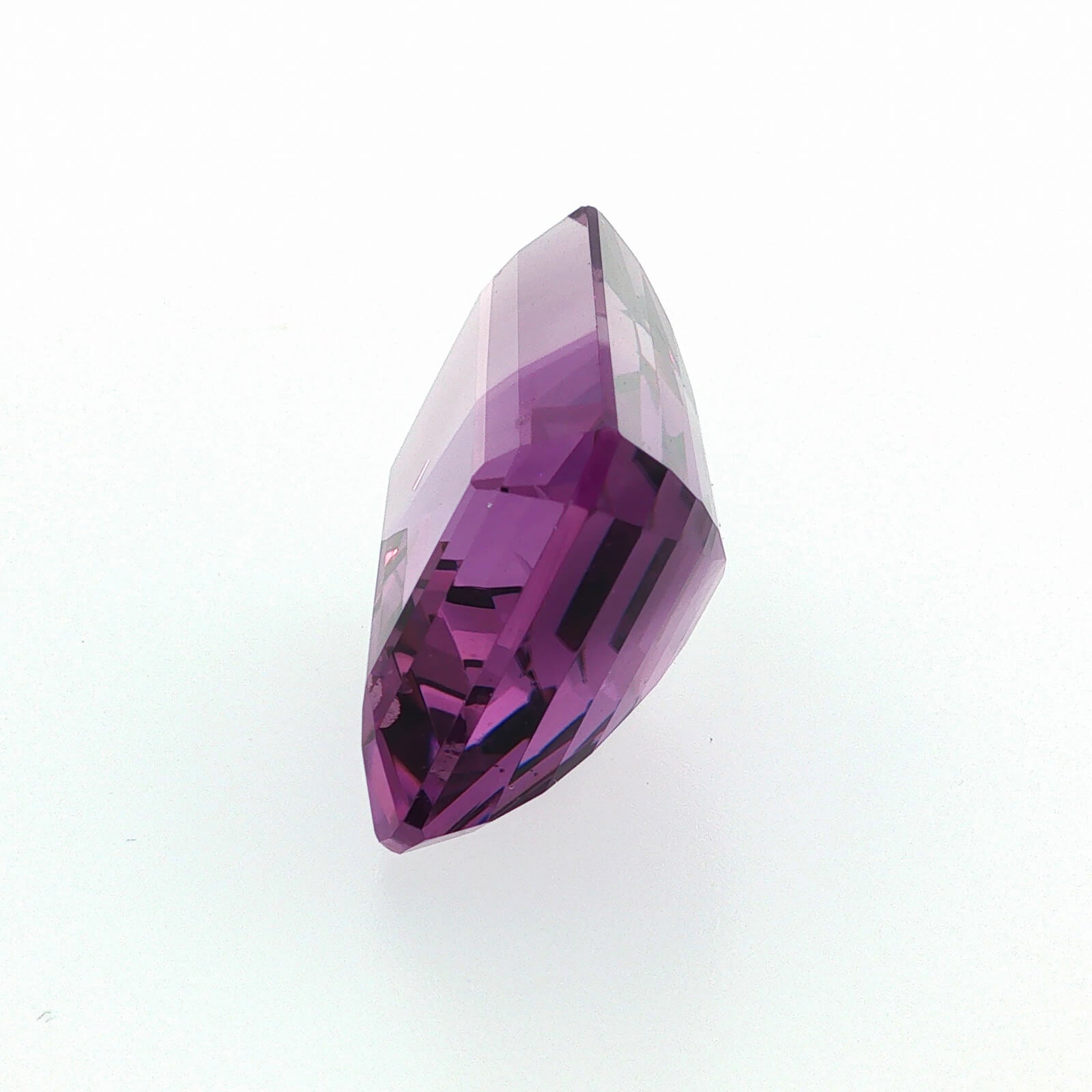 Natural amethyst, 48.46 carats, emerald cut, clarity: eye clean, purple color, measuring 28.08 × 18.83 × 12.63 mm