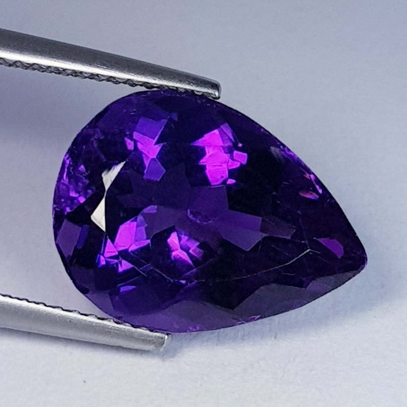 Natural Amethyst 9.46 ct – Purple, Pear Cut, Untreated, Bolivia