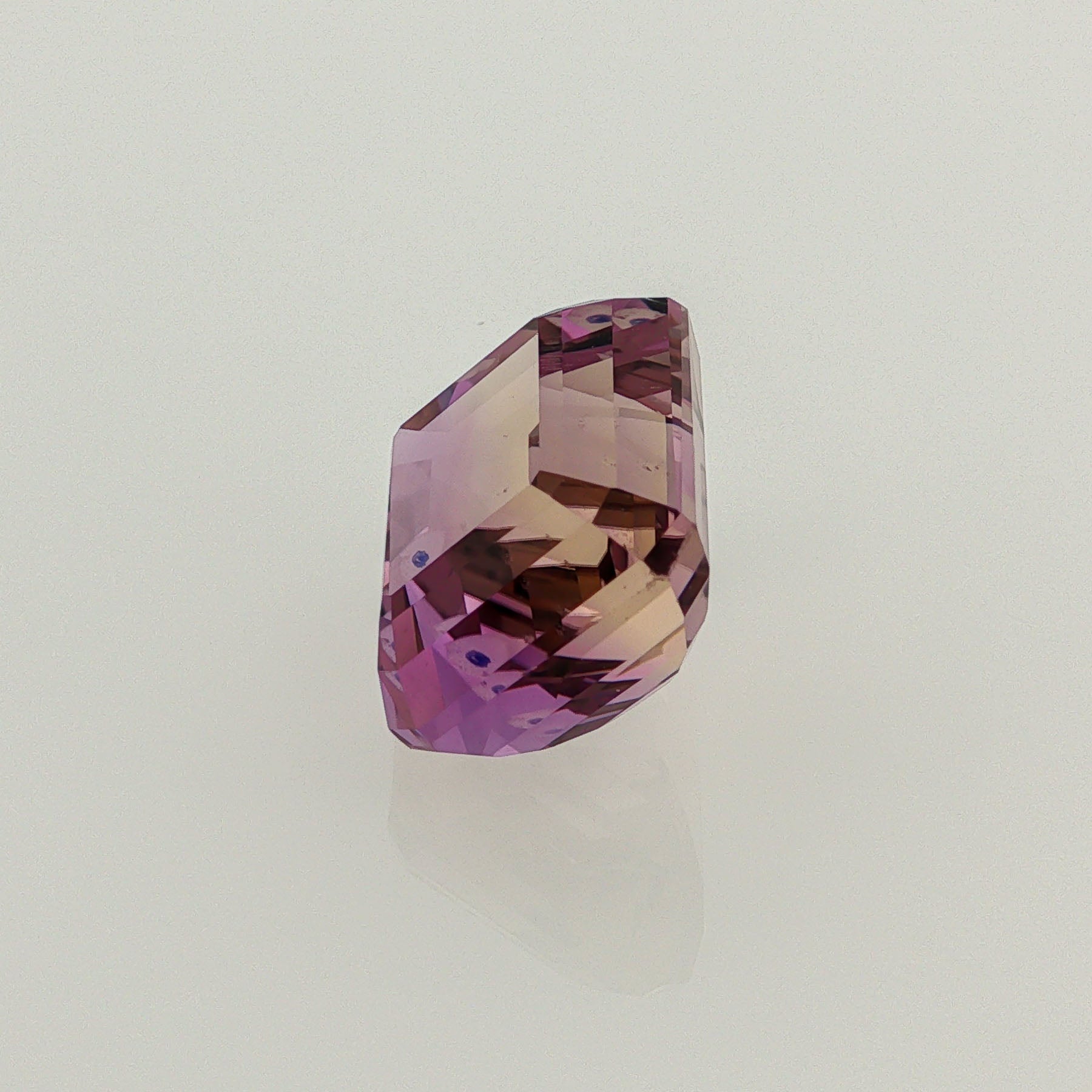 Natural ametrine, bicolor - purple / yellow, emerald cut, 10.13 ct, loose gemstone, view 2.