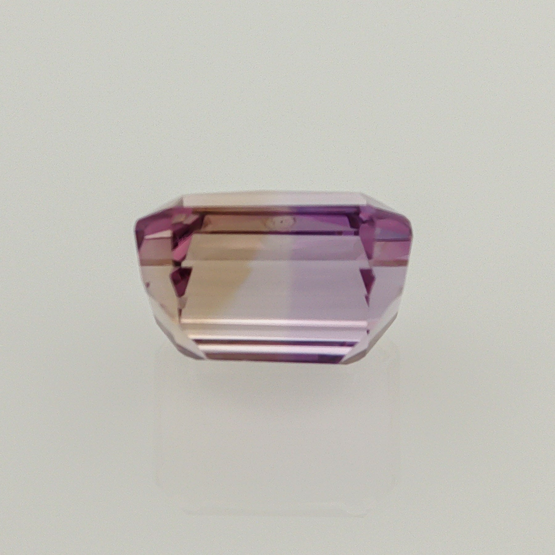 Natural ametrine, light purple / light yellow, emerald cut, 10.36 ct, loose gemstone, view 3.