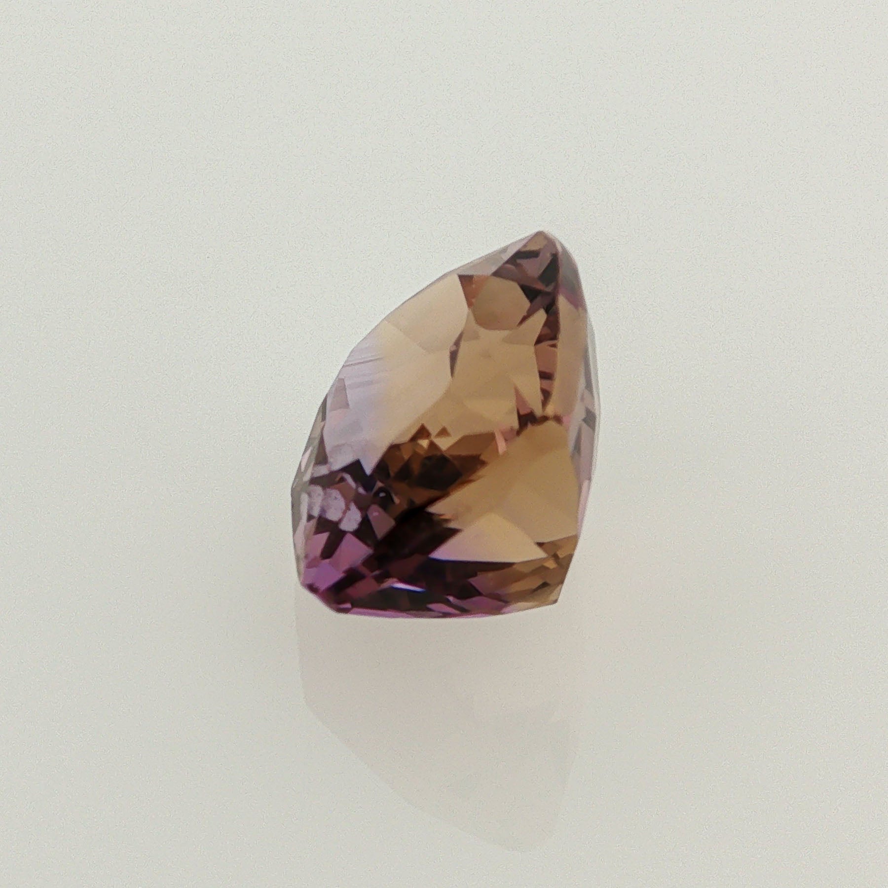 Natural ametrine, bicolor - purple / yellow, cushion cut, 10.47 ct, loose gemstone, view 2.