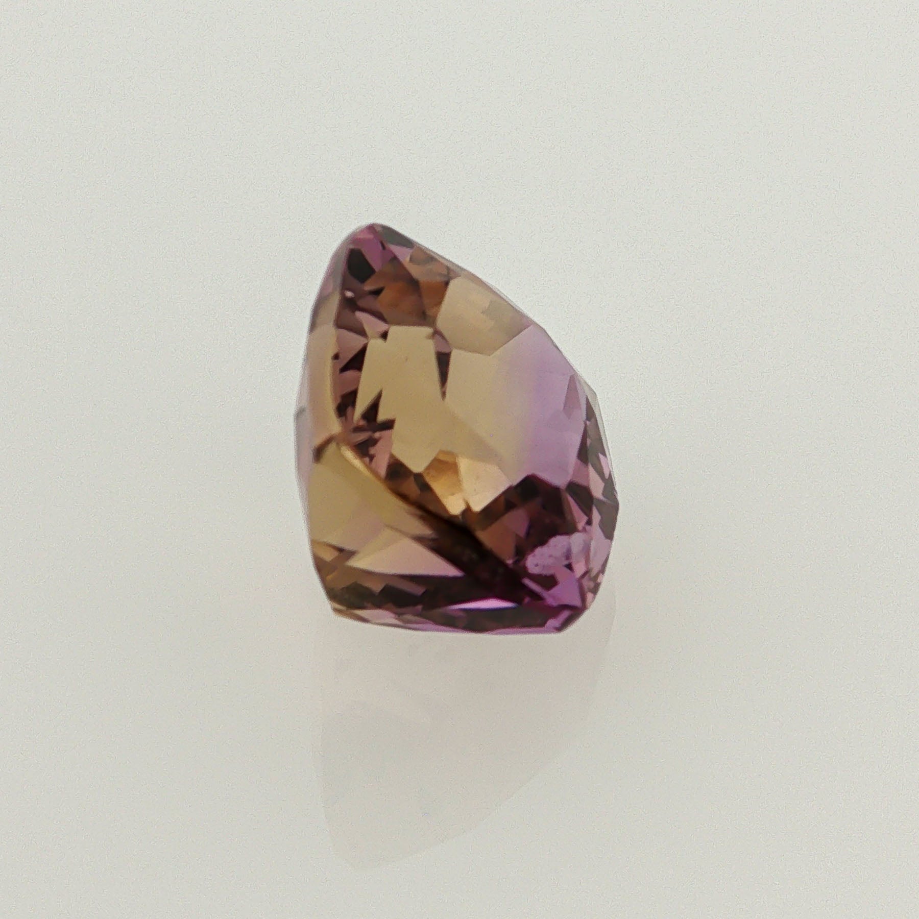 Natural ametrine, bicolor - purple / yellow, cushion cut, 10.47 ct, loose gemstone, view 4.
