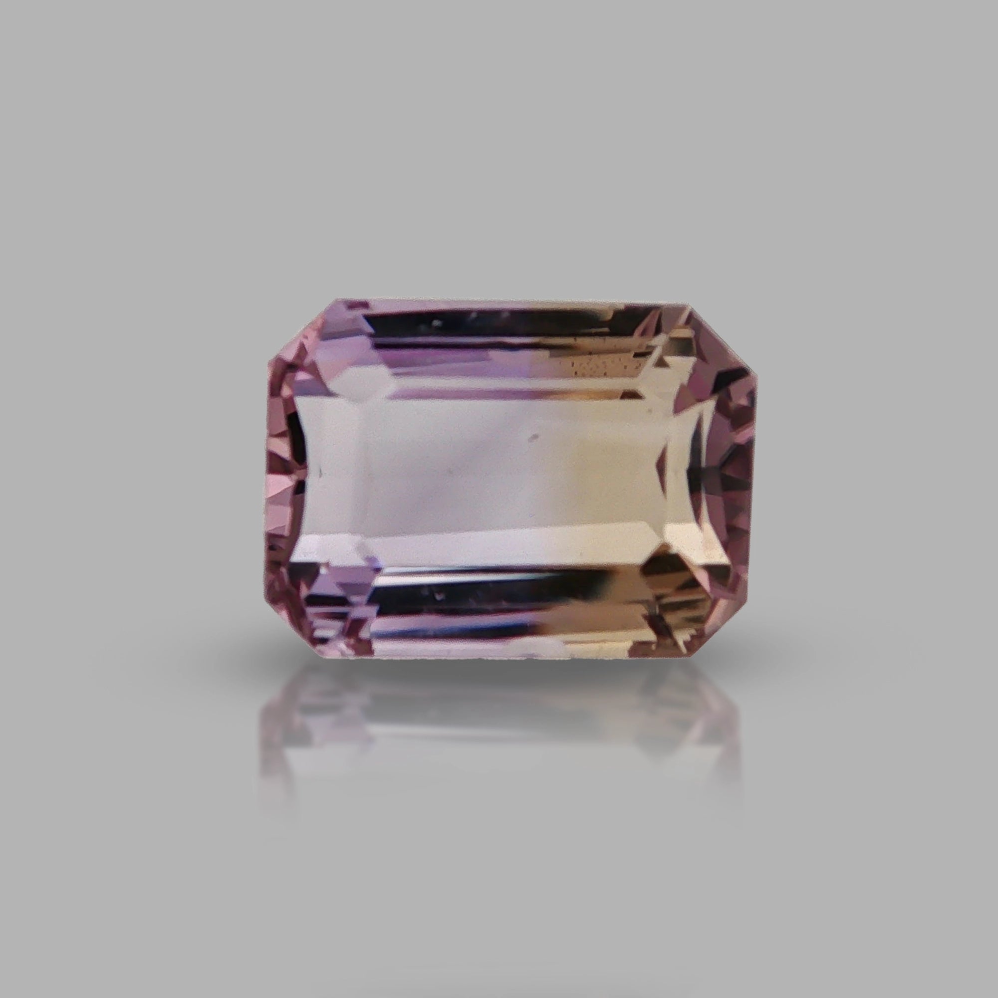 Natural ametrine, light purple / light yellow, emerald cut, 10.82 ct, loose gemstone, view 5.