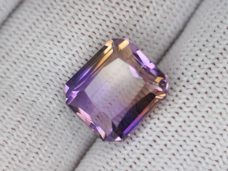 Natural Ametrine 10.00 ct – Purple - Yellow, Rectangular Cut, Untreated, Bolivia