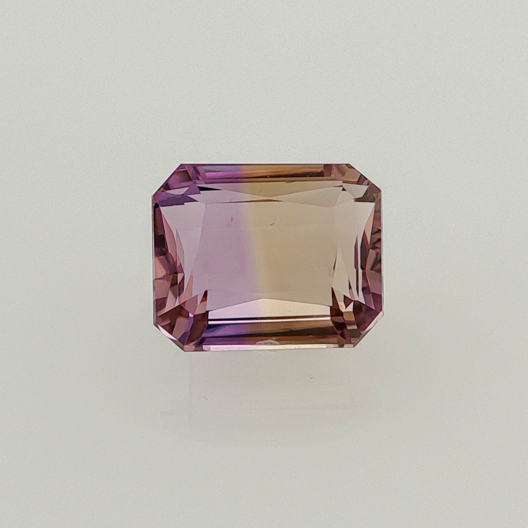 Natural ametrine, light purple / light yellow, octagon cut, 11.31 ct, loose gemstone.
