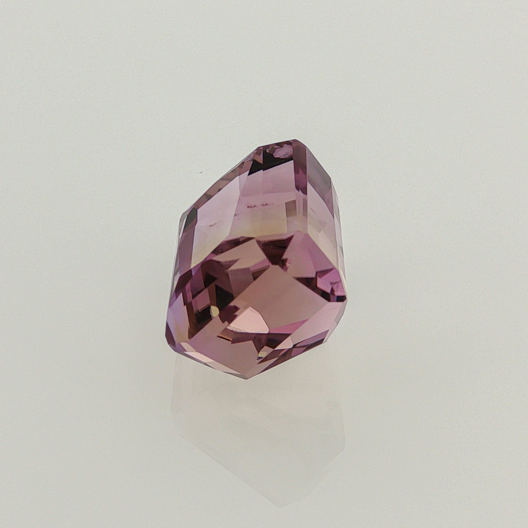 Natural ametrine, bicolor - purple / yellow, octagon cut, 11.68 ct, loose gemstone, view 2.