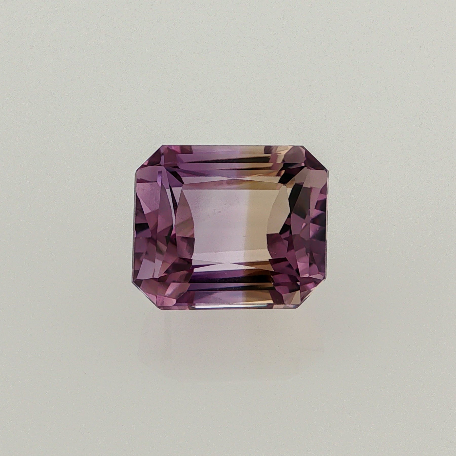 Natural ametrine, light purple / light yellow, octagon cut, 13.7 ct, loose gemstone, view 2.