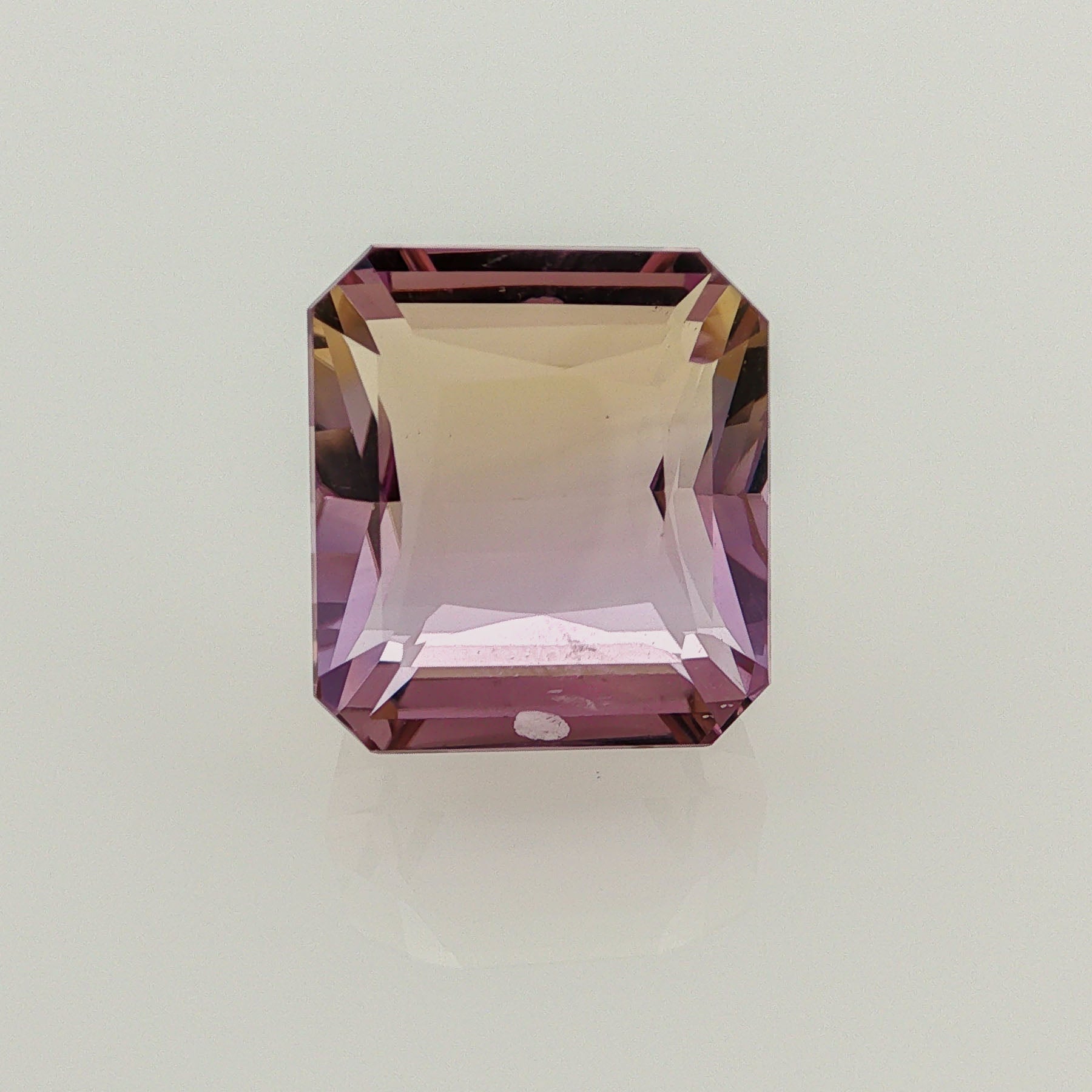 Natural ametrine, light purple / light yellow, octagon cut, 13.76 ct, loose gemstone.