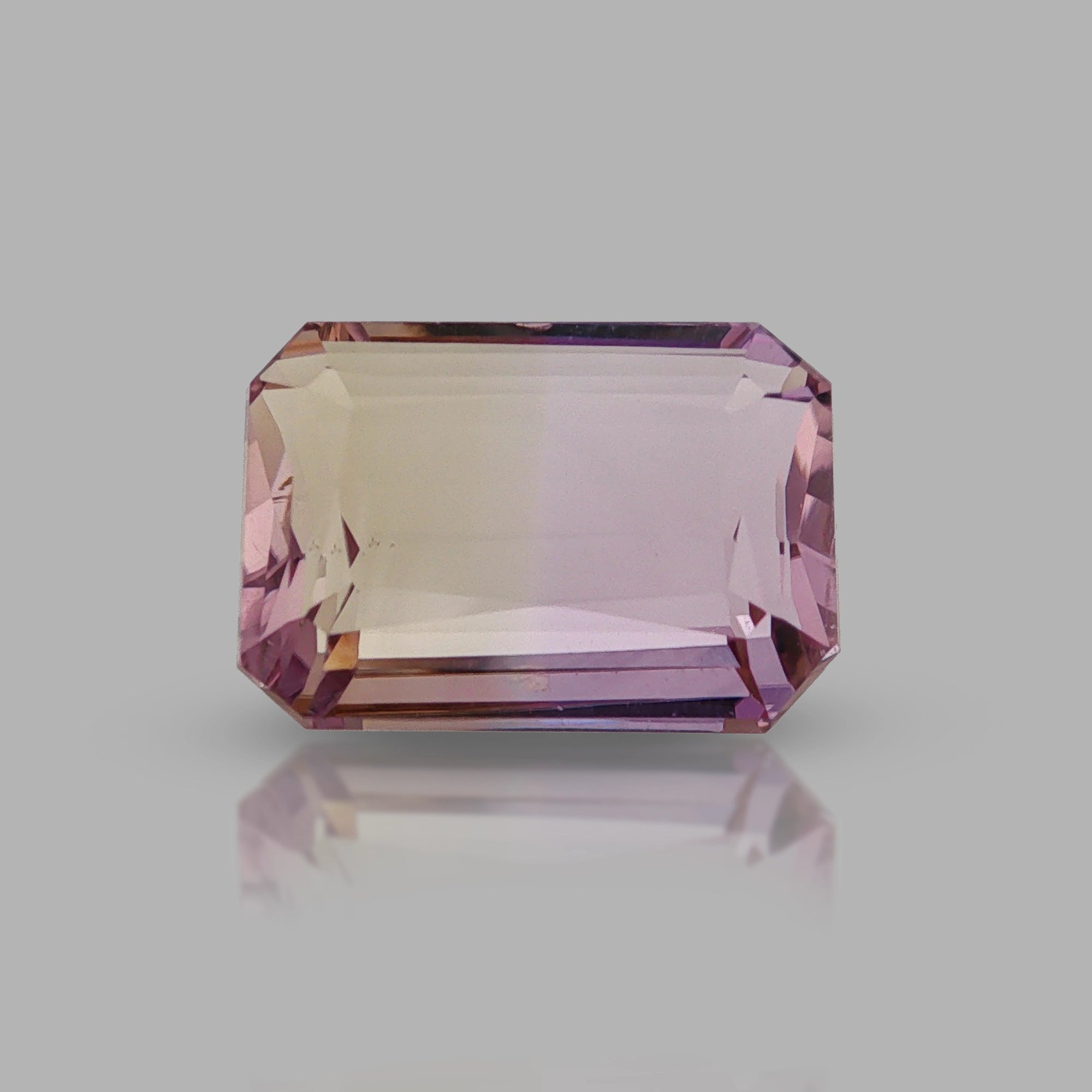 Natural ametrine, bicolor - purple / yellow, emerald cut, 13.79 ct, loose gemstone, view 5.