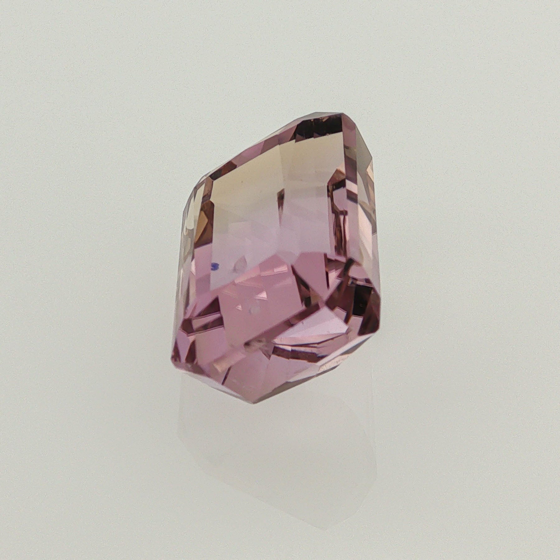 Natural ametrine, bicolor - purple / yellow, emerald cut, 13.79 ct, loose gemstone, view 2.