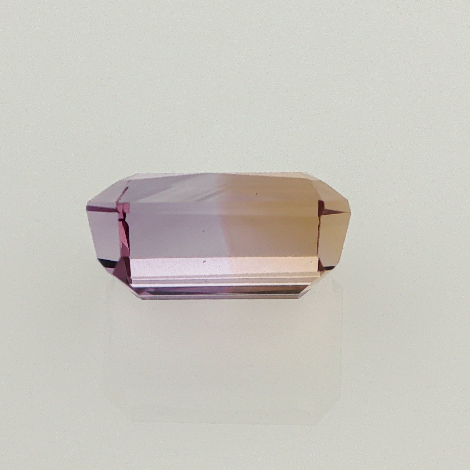 Natural ametrine, bicolor - purple / yellow, emerald cut, 13.79 ct, loose gemstone, view 3.