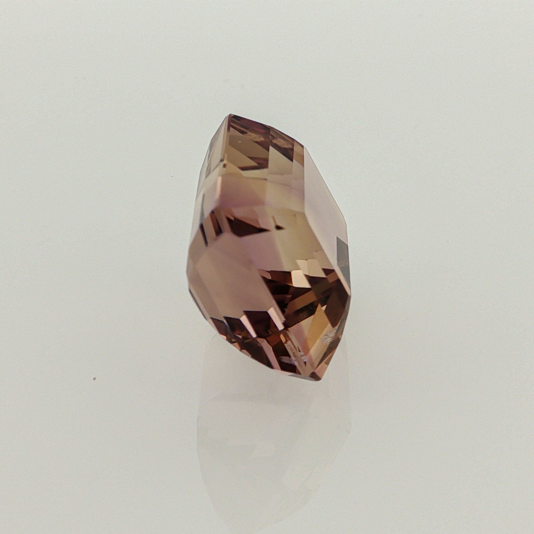 Natural ametrine, bicolor - vivid purple / vivid yellow, emerald cut, 14.37 ct, loose gemstone, view 4.