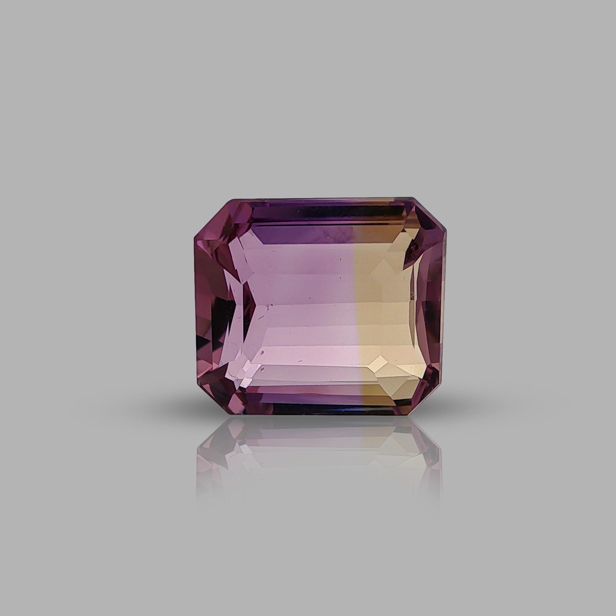 Natural ametrine, bicolor - purple / yellow, octagon cut, 14.77 ct, loose gemstone.