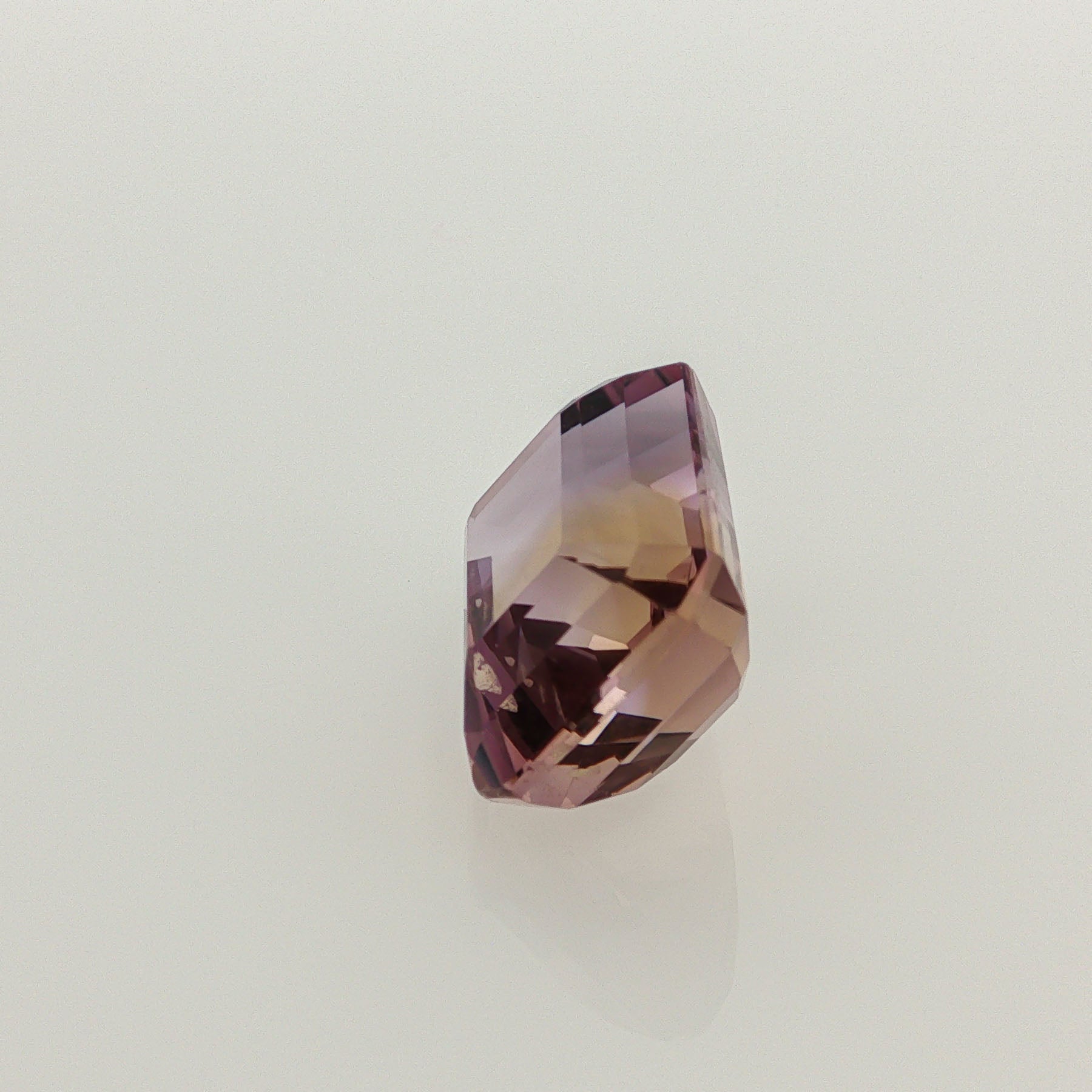 Natural ametrine, bicolor - purple / yellow, emerald cut, 15.23 ct, loose gemstone, view 2.