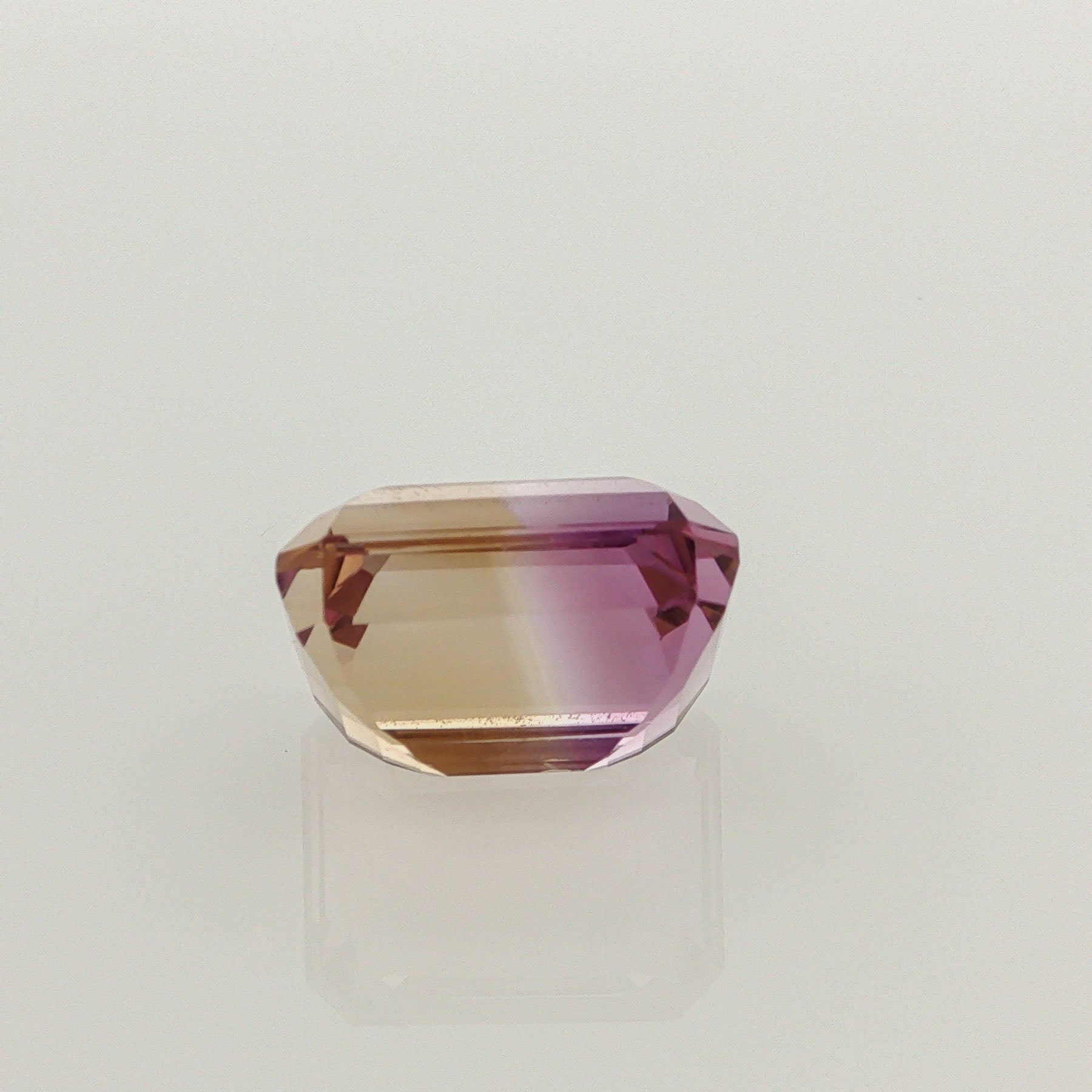 Natural ametrine, bicolor - purple / yellow, emerald cut, 15.23 ct, loose gemstone, view 3.