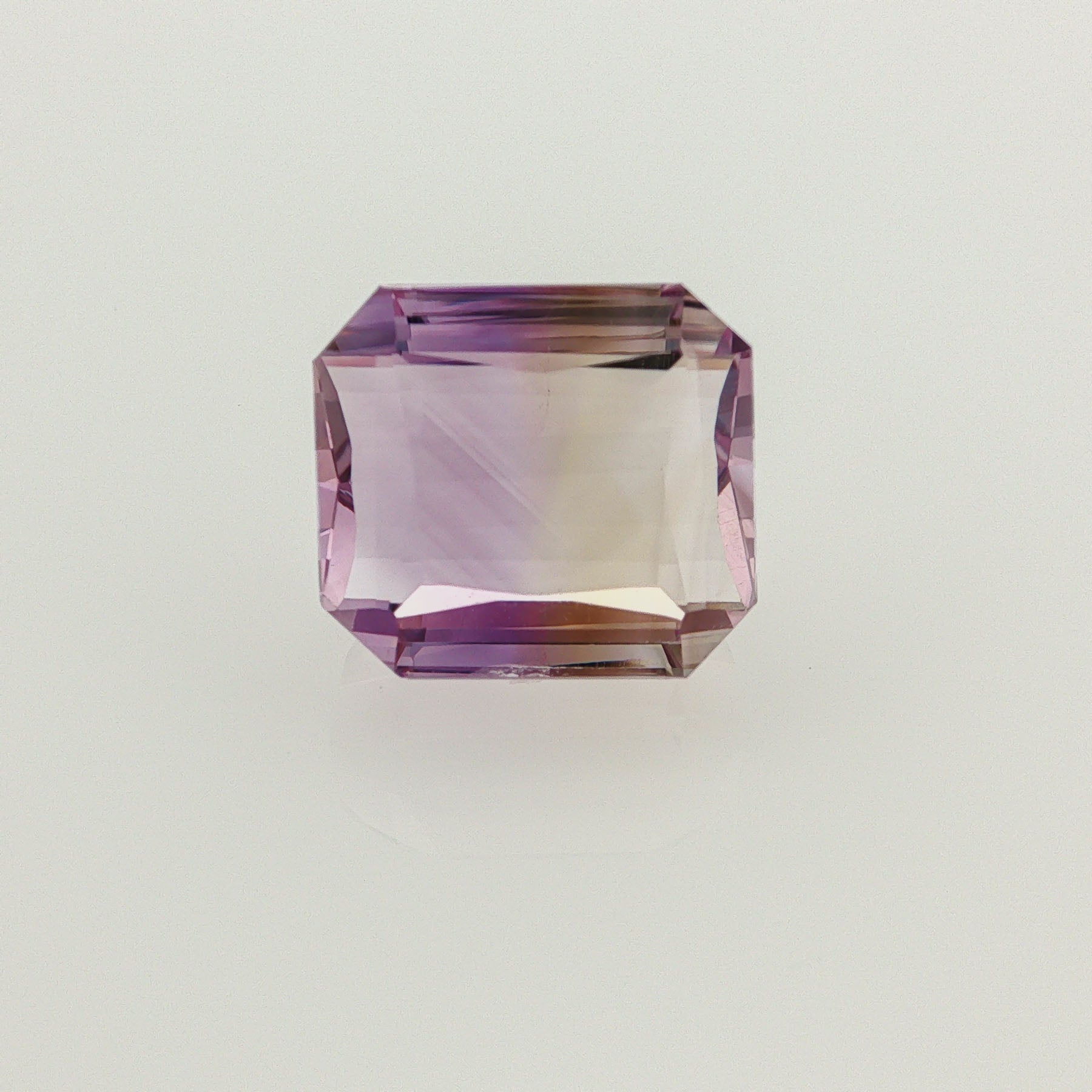 Natural ametrine, light purple / light yellow, octagon cut, 15.9 ct, loose gemstone.