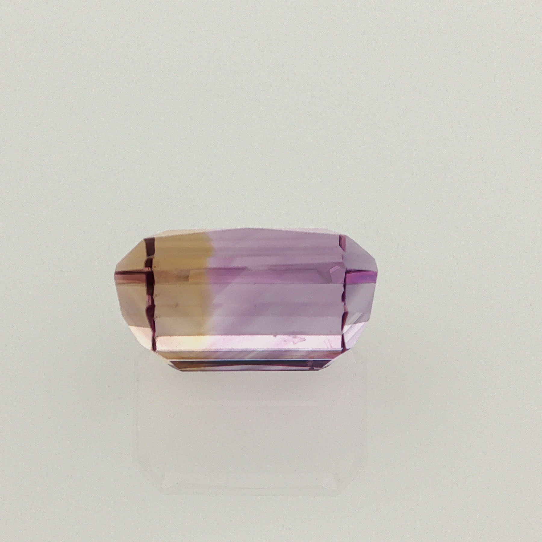 Natural ametrine, bicolor - purple / yellow, emerald cut, 16.11 ct, loose gemstone, view 3.